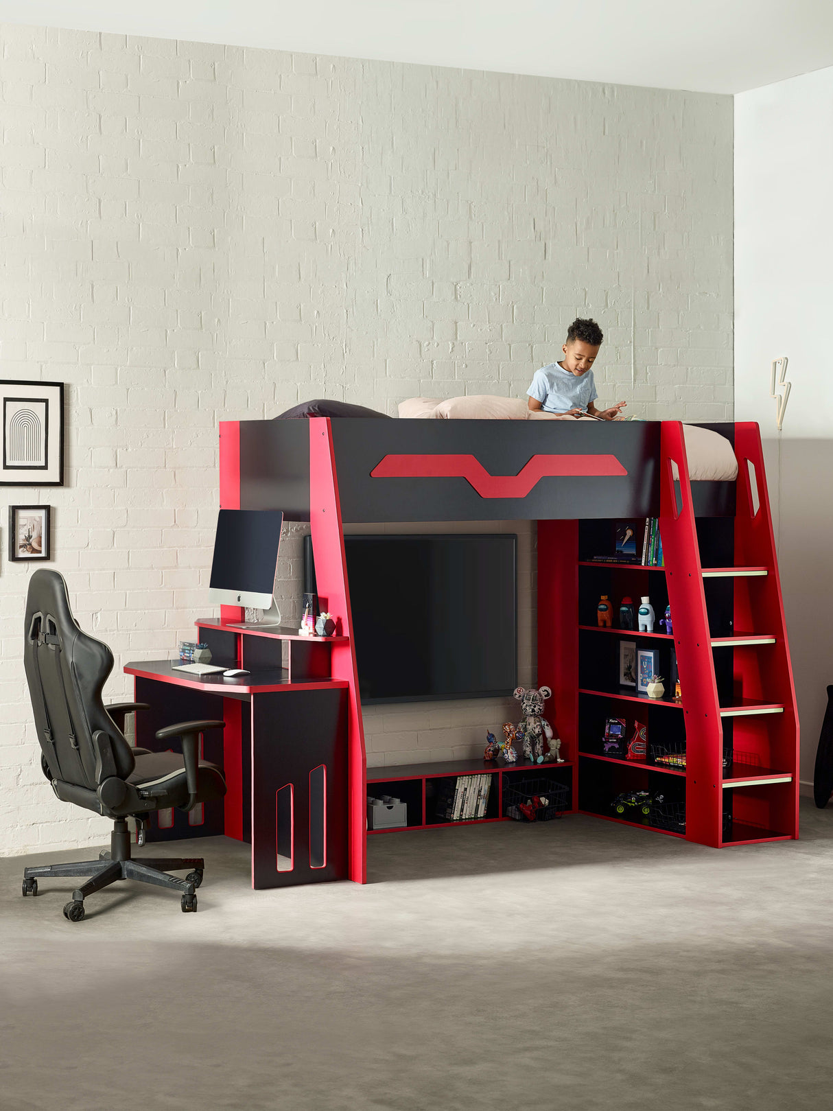 Eagle Gaming High Sleeper Bed with Desk