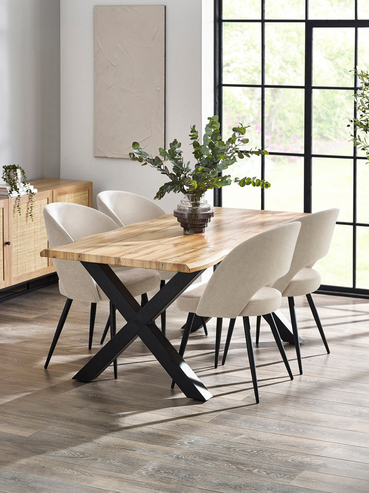 Ella Curved Back Upholstered Dining Chair (Set of 2)