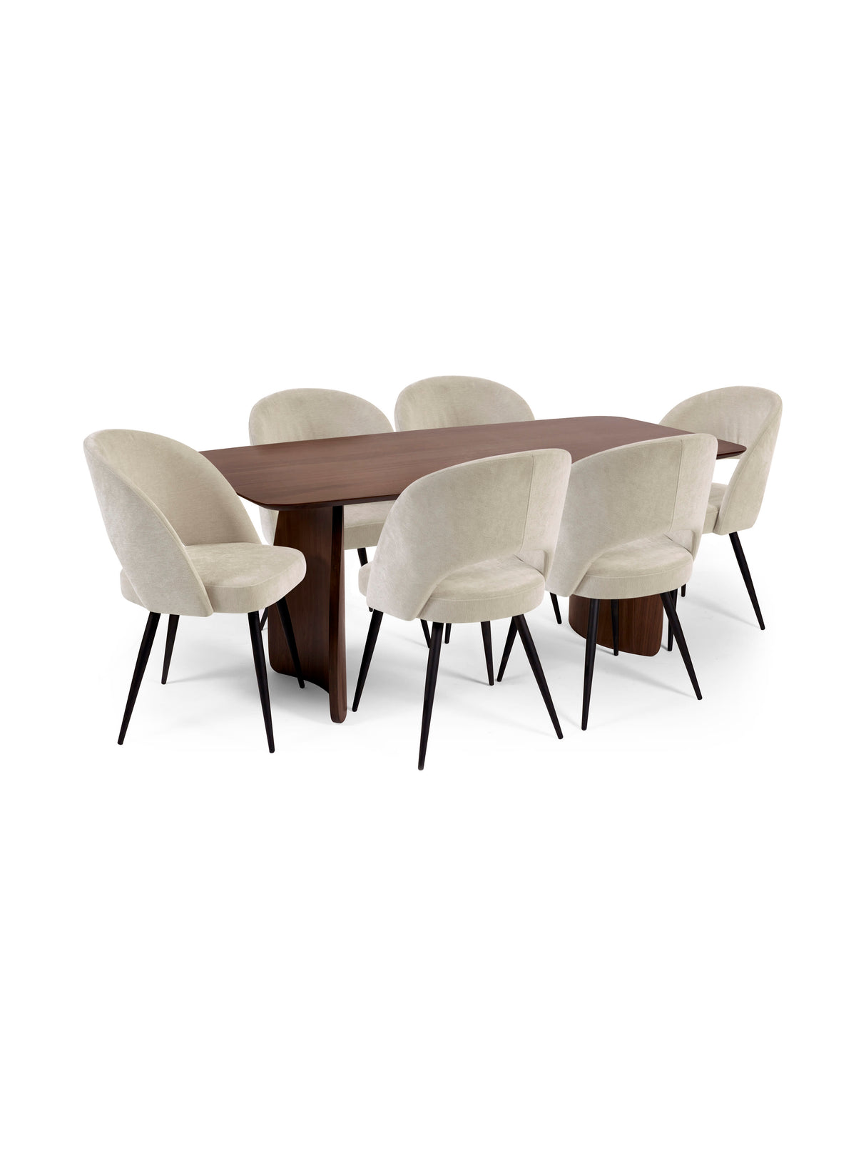Ella Curved Back Upholstered Dining Chair (Set of 2)