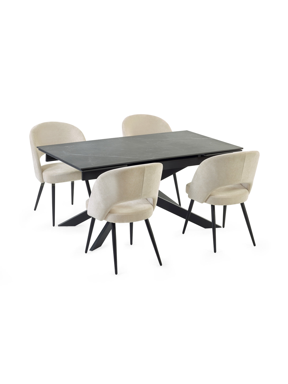 Ella Curved Back Upholstered Dining Chair (Set of 2)