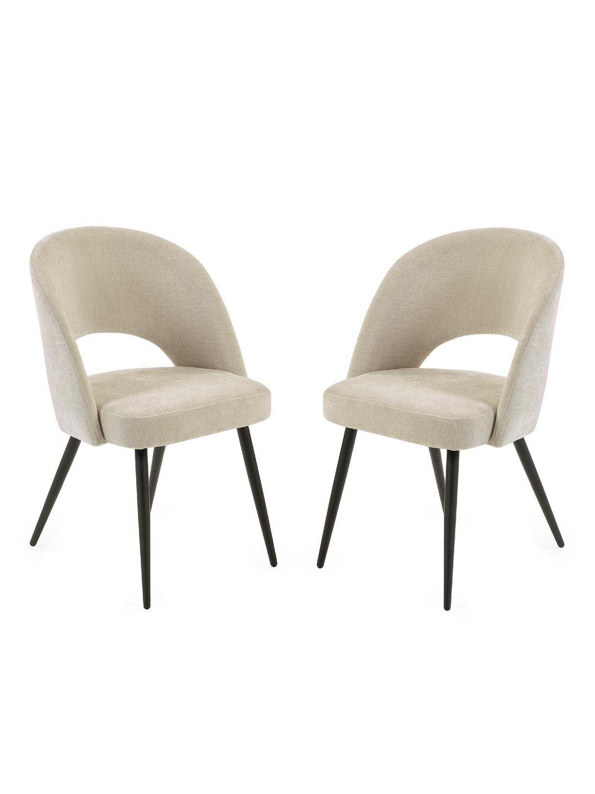 Ella Curved Back Upholstered Dining Chair (Set of 2)