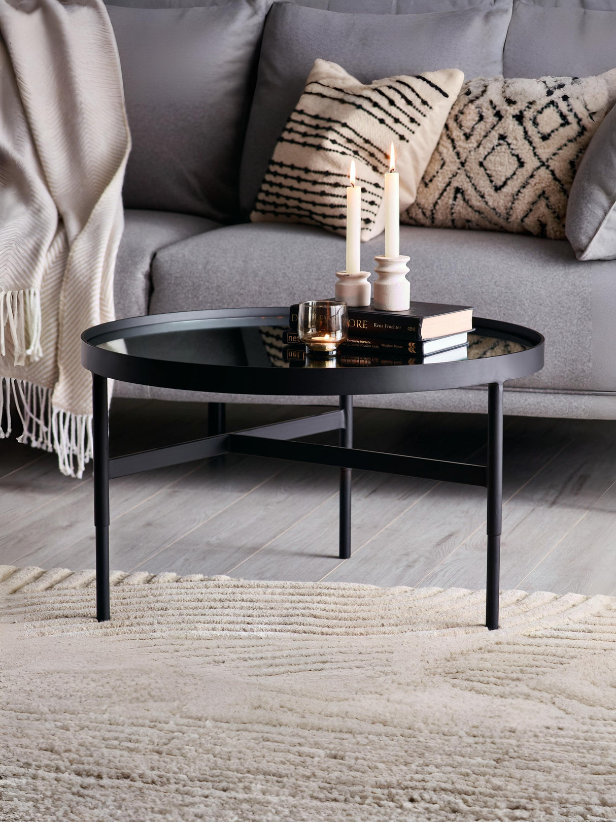 Franki Round Glass Top Coffee Table