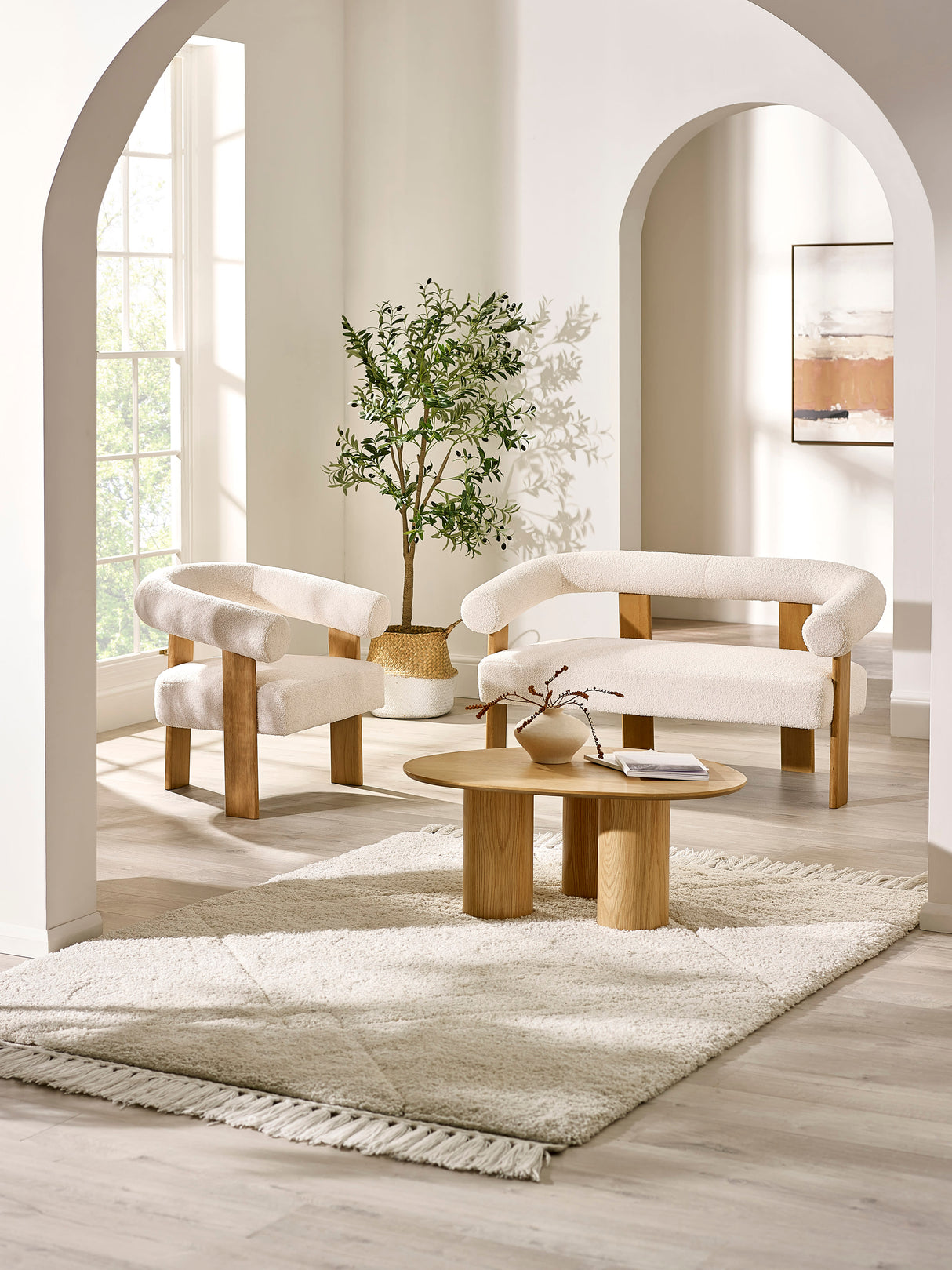 Freya Low Upholstered 2 Seater Bench
