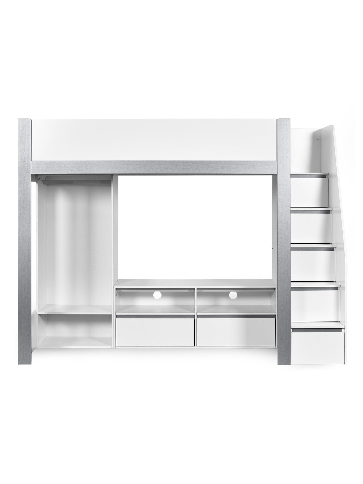 Gaia High Sleeper TV Bed with Stairs