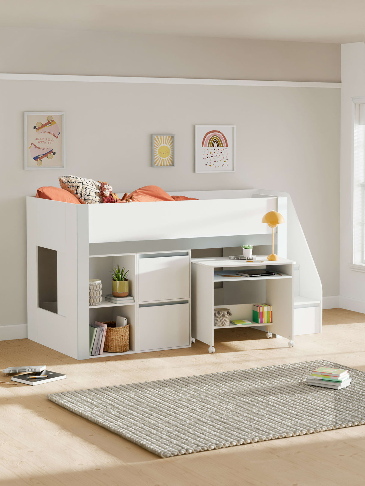 Gaia Mid Sleeper Bed with Stairs
