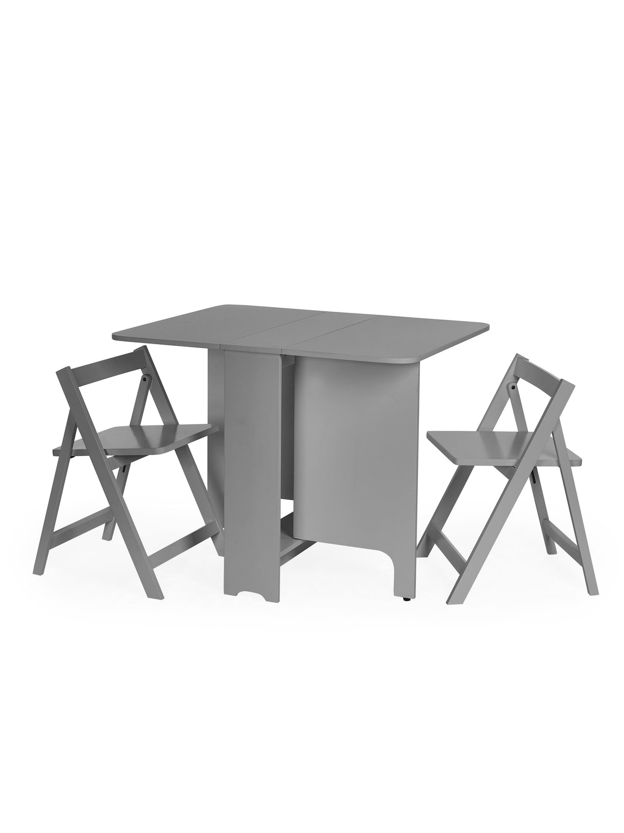 Gatan 2 Seater Compact Drop Leaf Dining Set with Folding Chairs