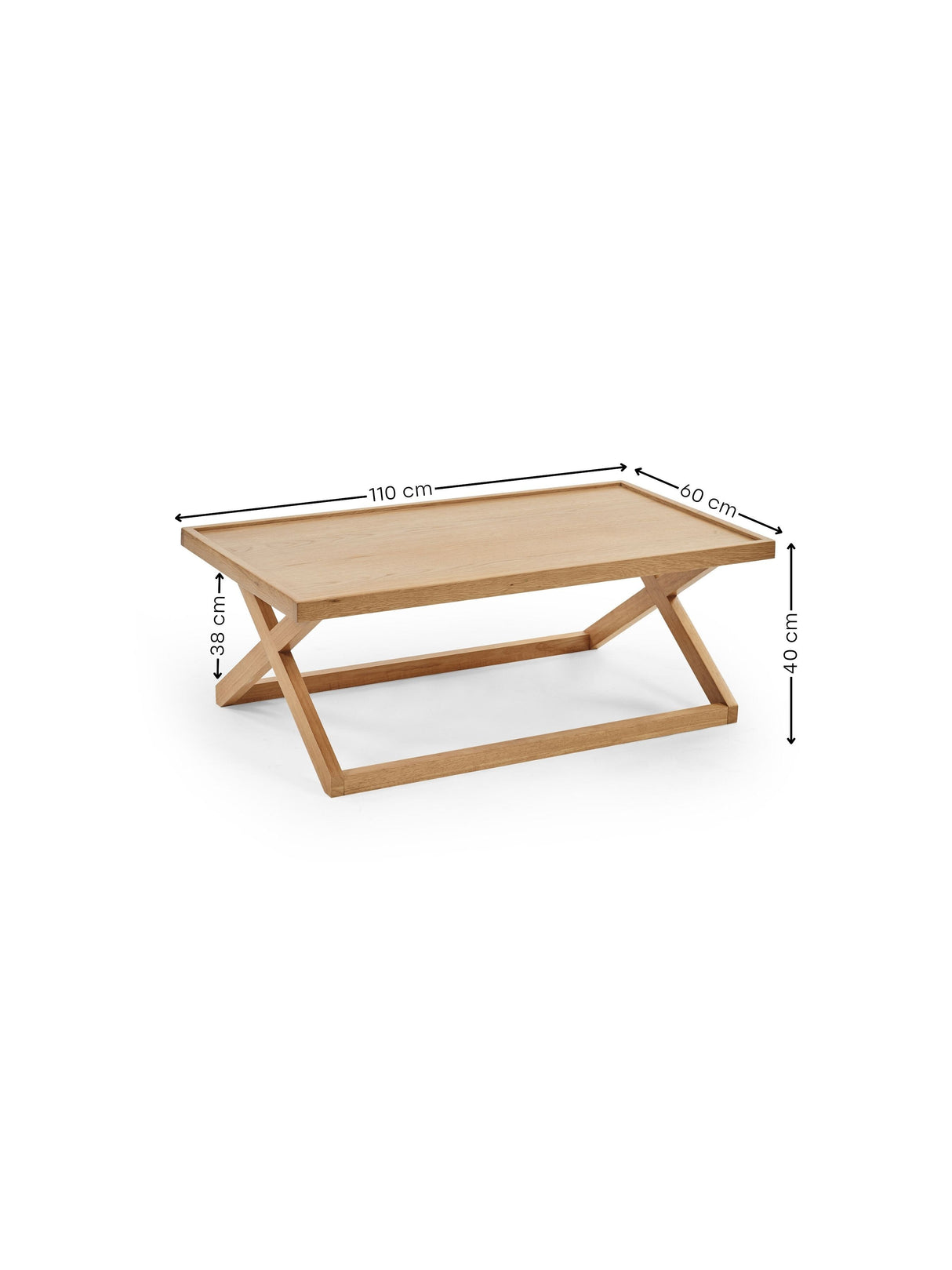 Haddon Rectangular Coffee Table with Cross Leg Base