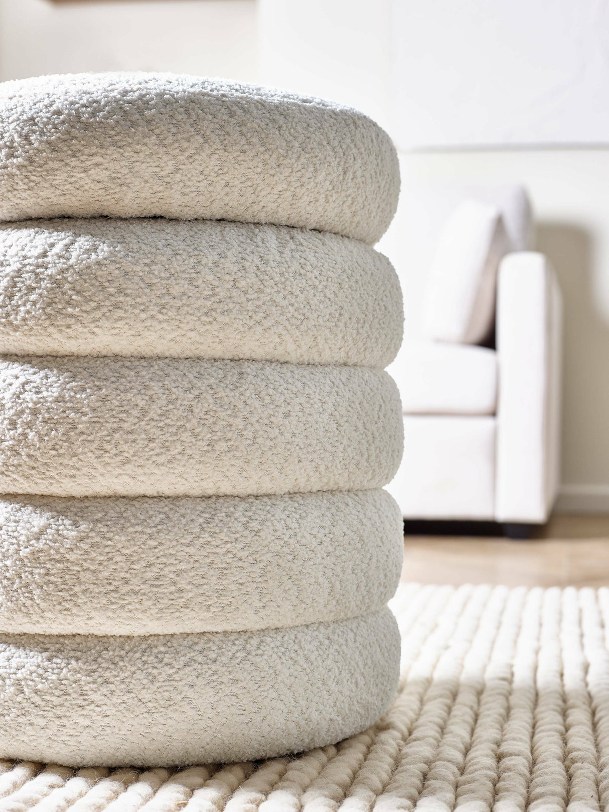 Hailey Upholstered Stacked Storage Ottoman