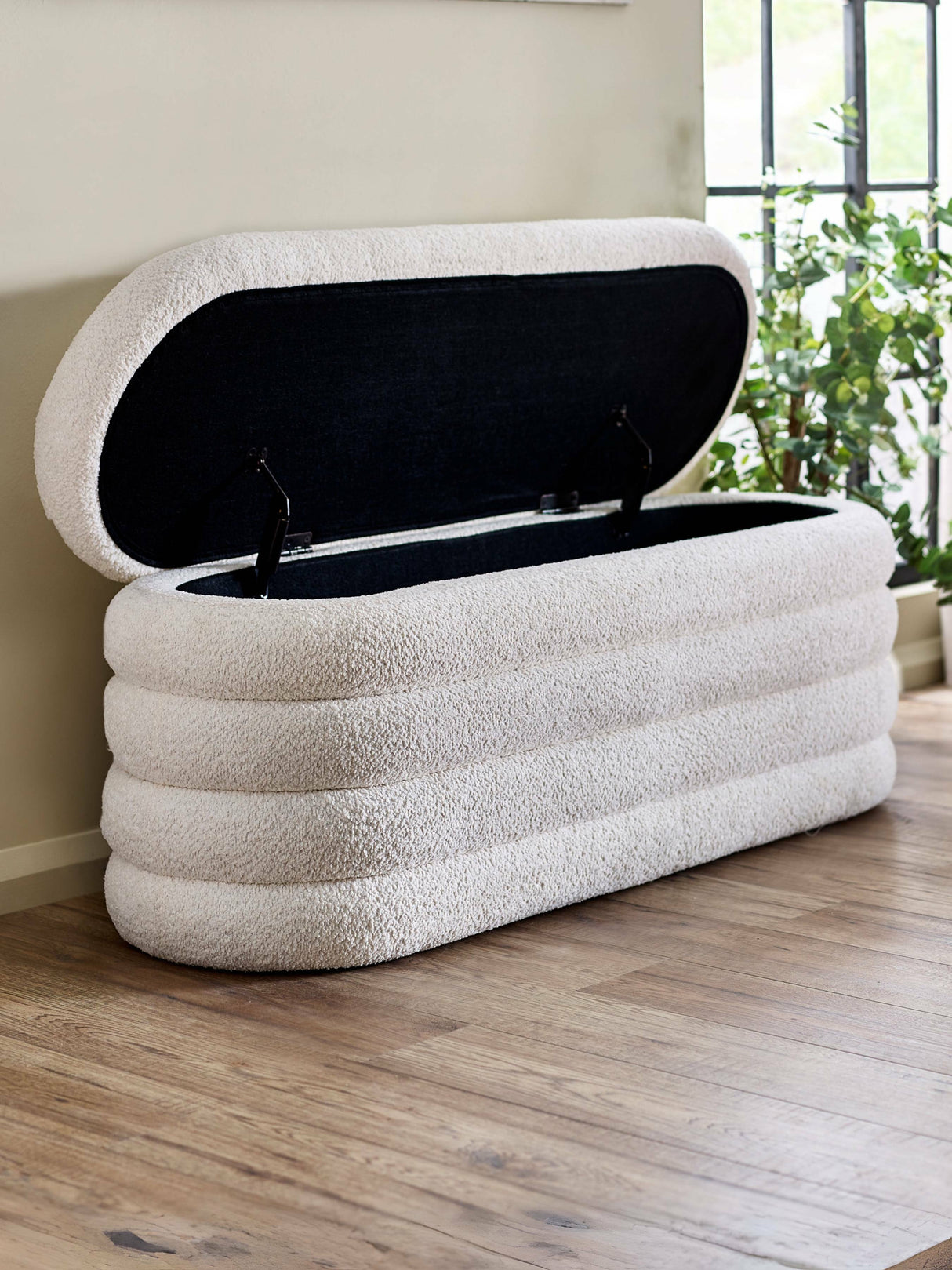 Hailey Upholstered Stacked Storage Bench