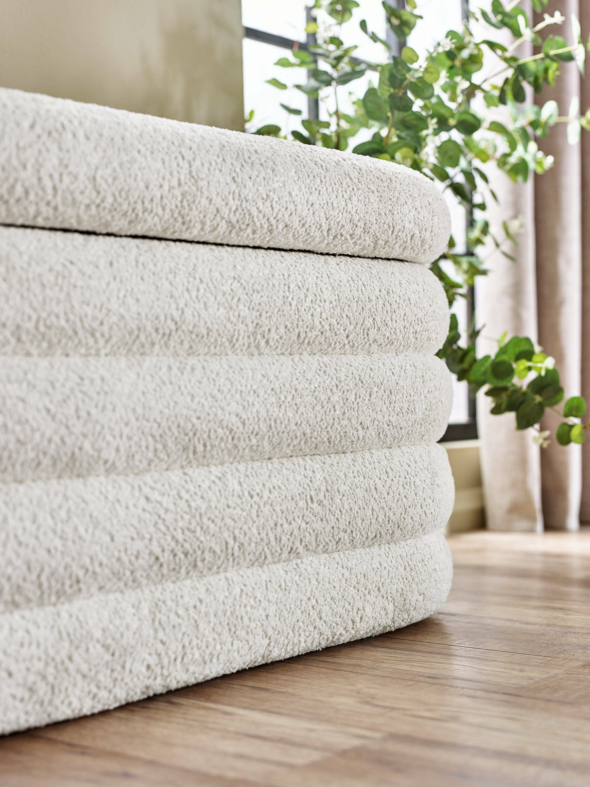 Hailey Upholstered Stacked Storage Bench