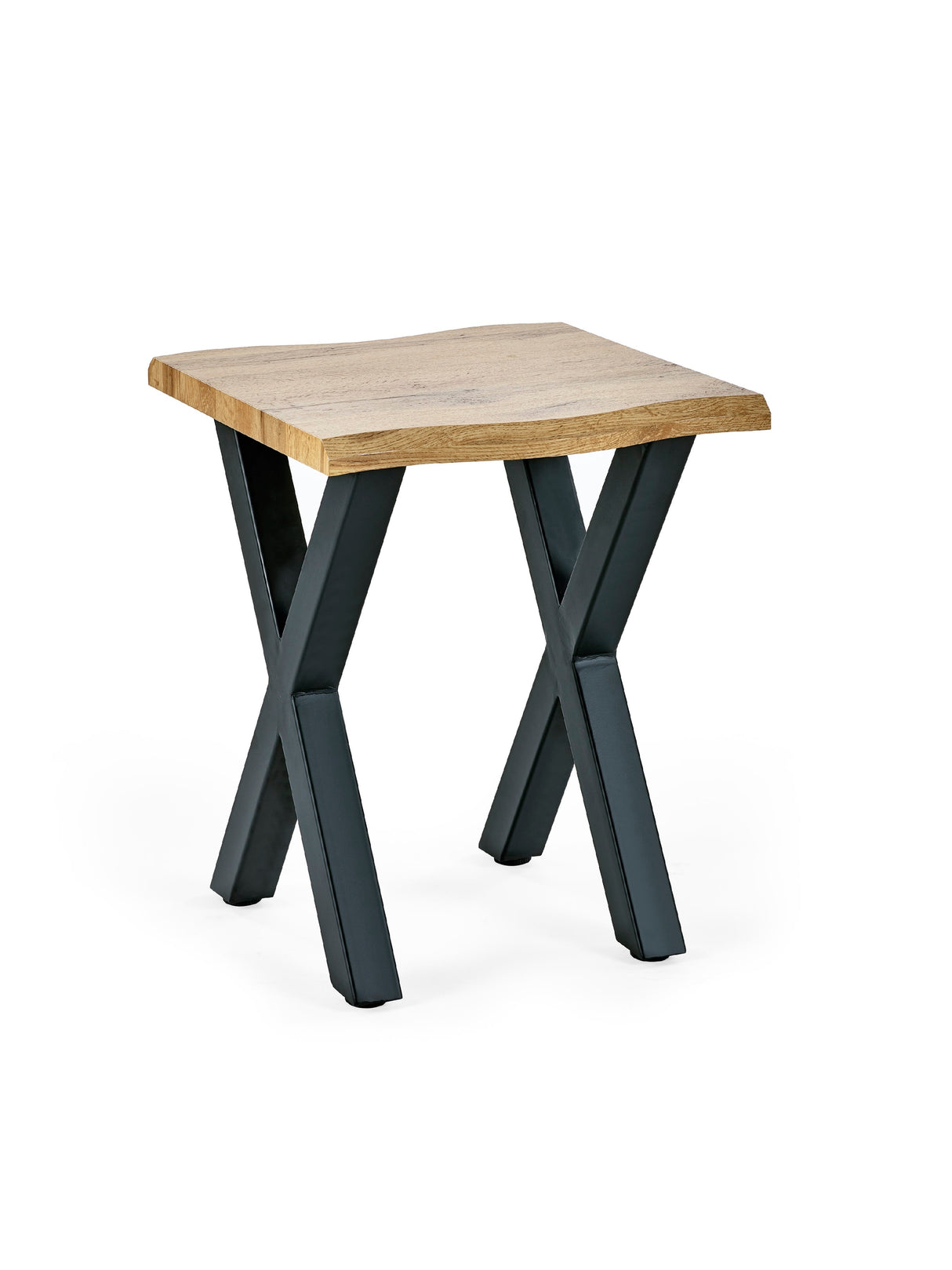 Harvey Live Edge Side Table with Cross Legs