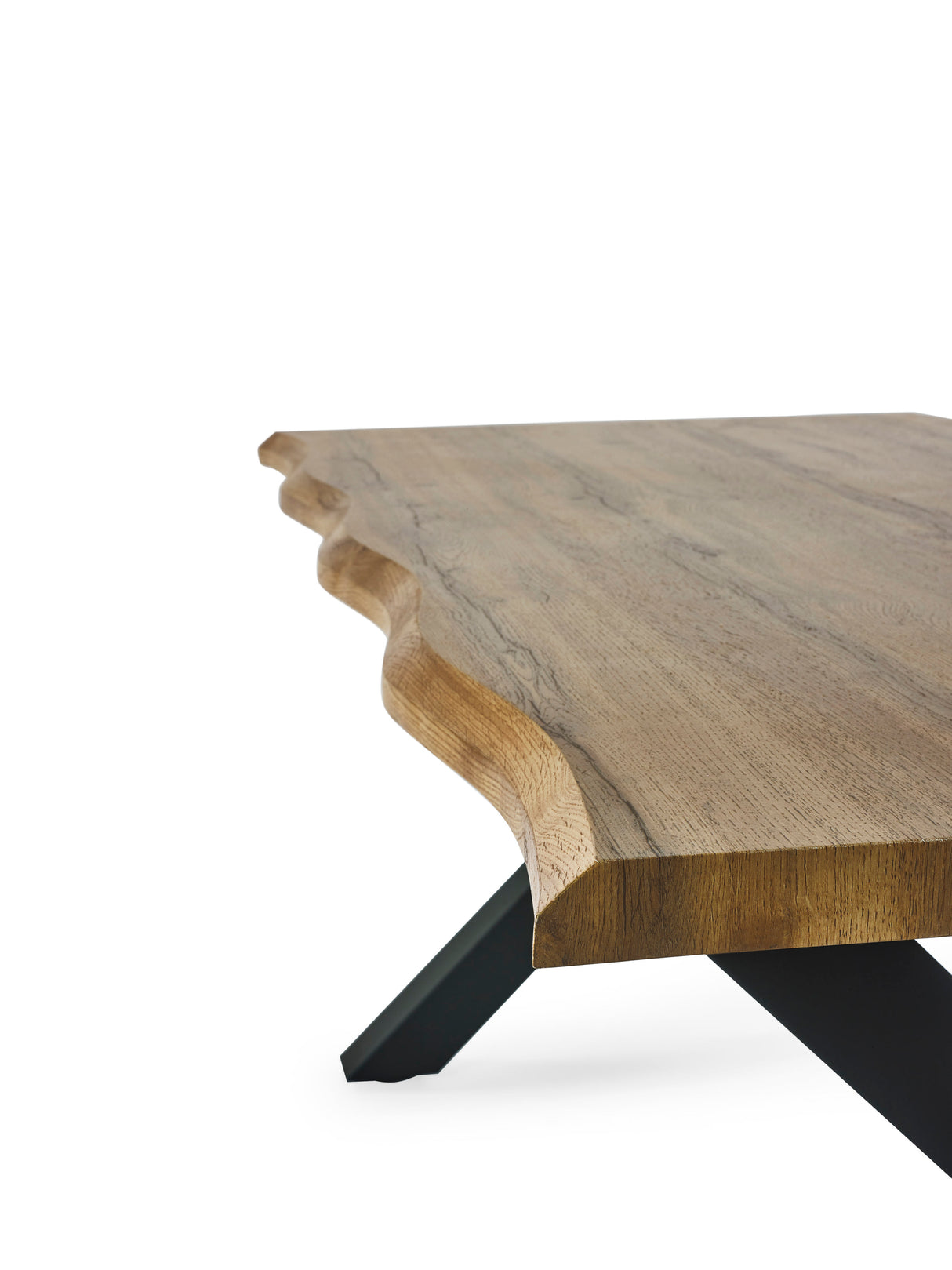 Harvey Live Edge Rectangular Coffee Table with Cross Legs
