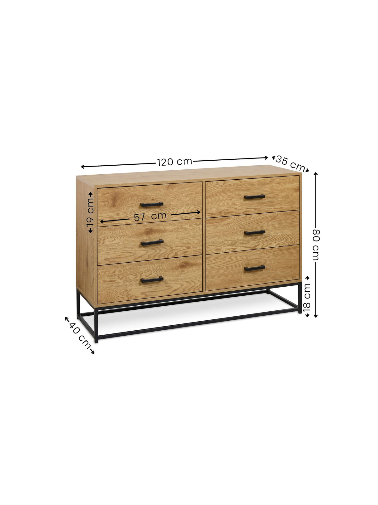 Harlow 6 Drawer Wide Chest