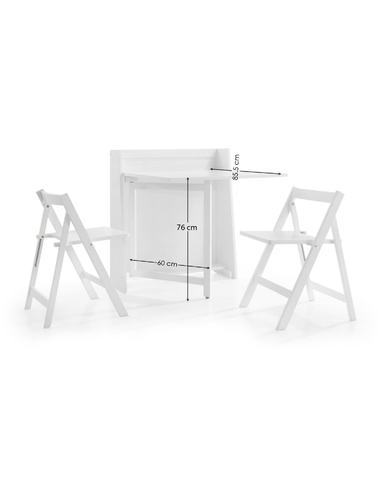 Helsinki 2 Seater Compact Drop Leaf Dining Set with Folding Chairs