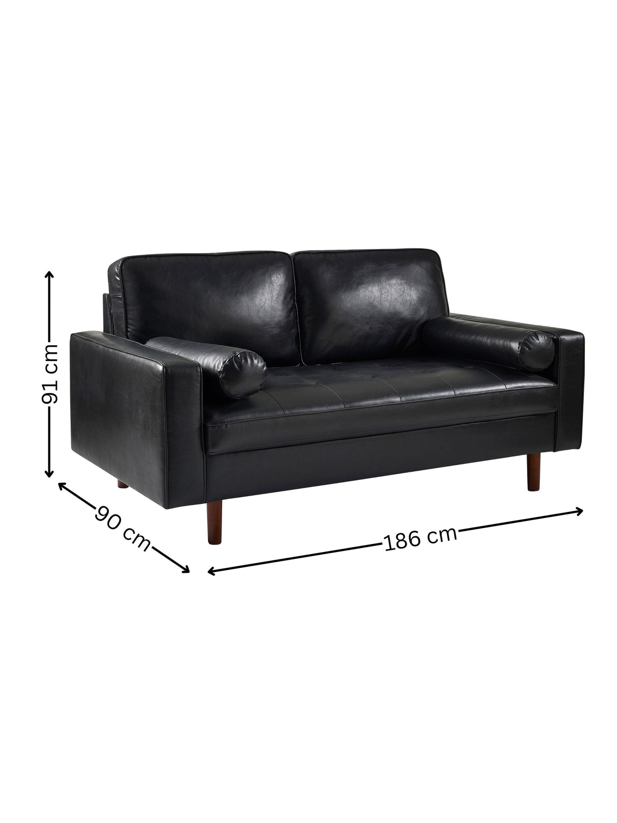 Henley Upholstered 3 Seater Sofa with Bolster Cushions