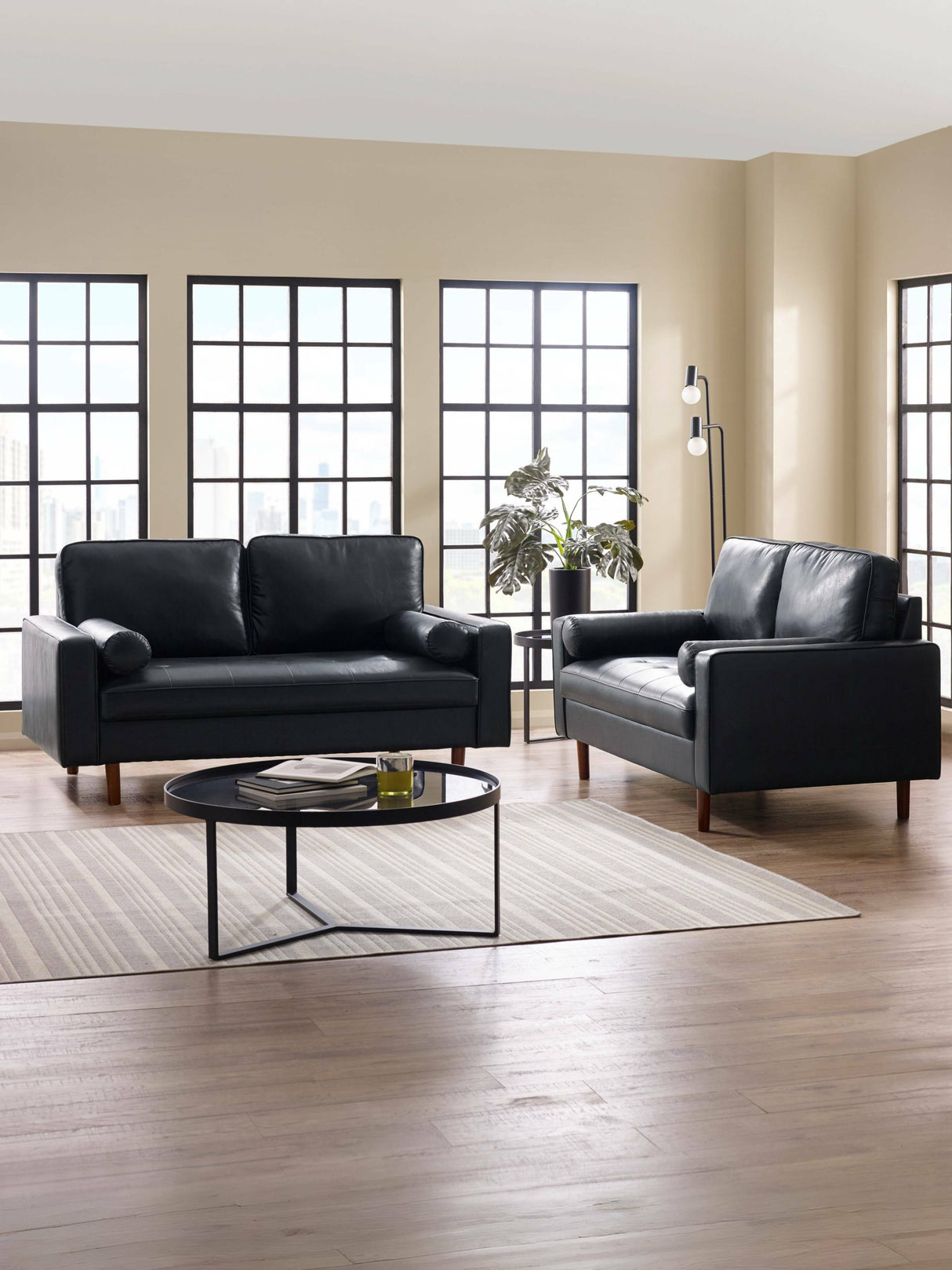 Henley Upholstered 3 Seater Sofa with Bolster Cushions