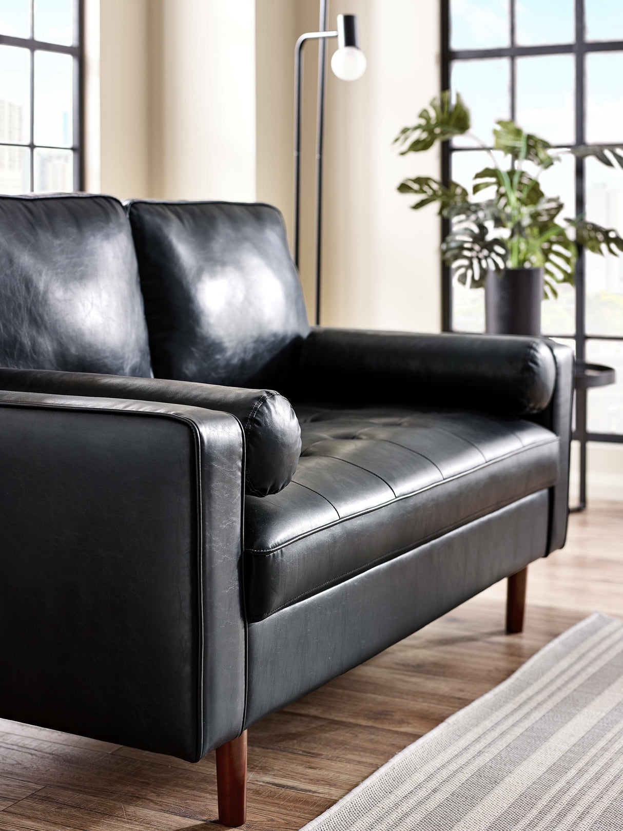 Henley Upholstered 3 Seater Sofa with Bolster Cushions