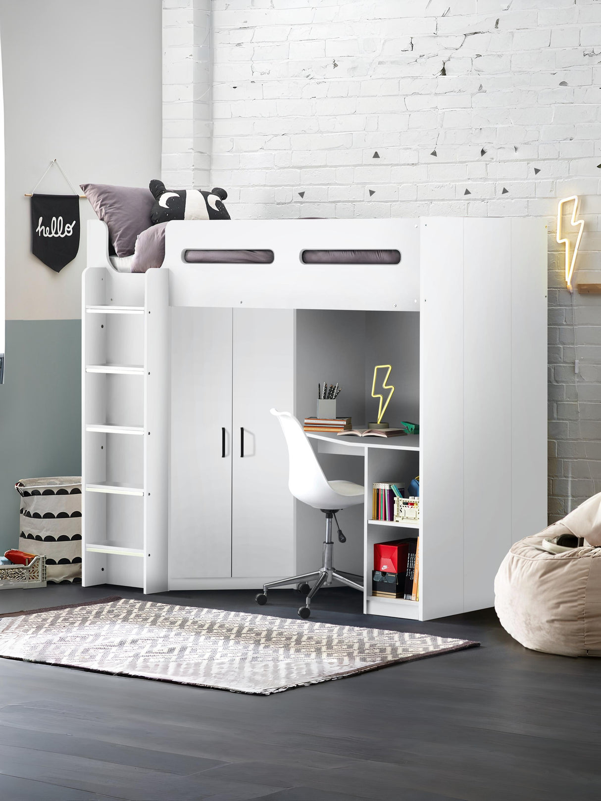 Hercules High Sleeper Bed with Desk