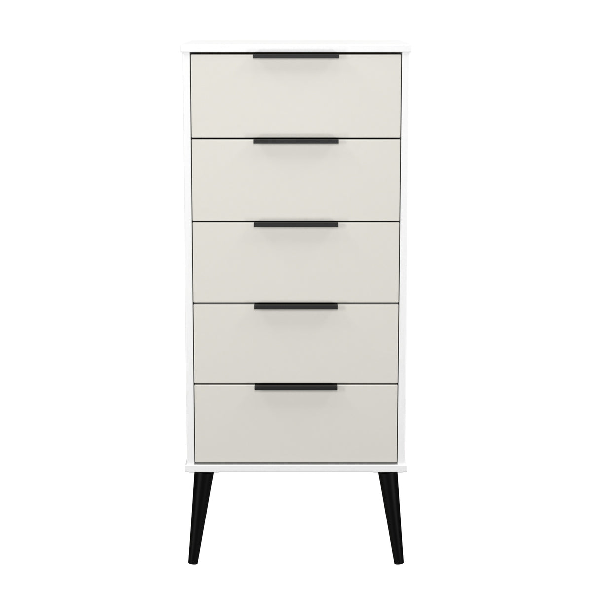 Hong Kong (Black Legs) 5 Drawer Bedside Cabinet