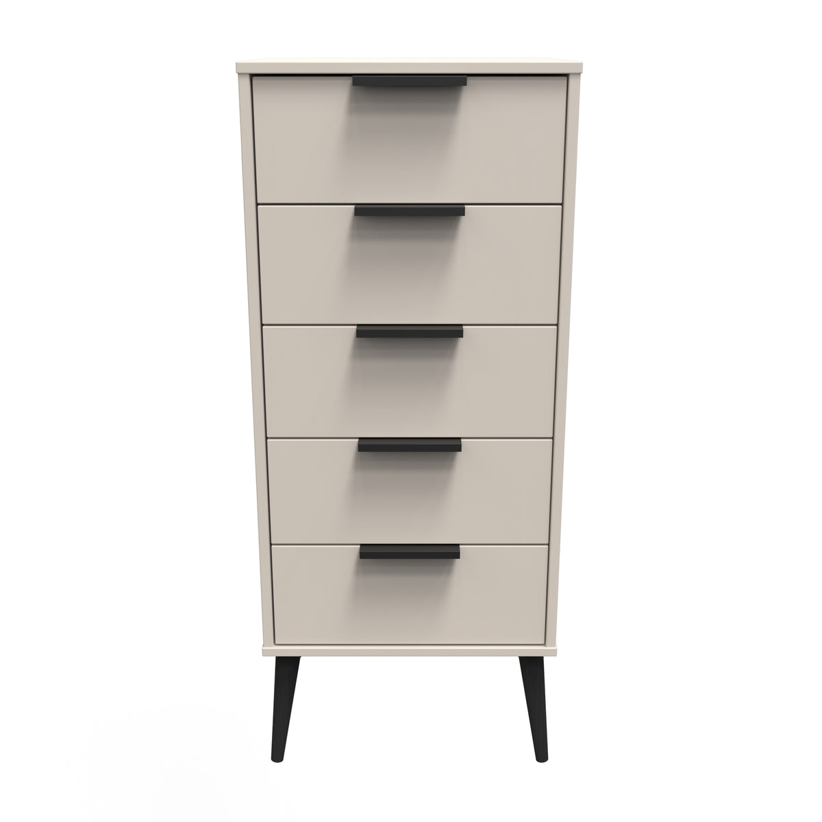 Hong Kong (Black Legs) 5 Drawer Bedside Cabinet