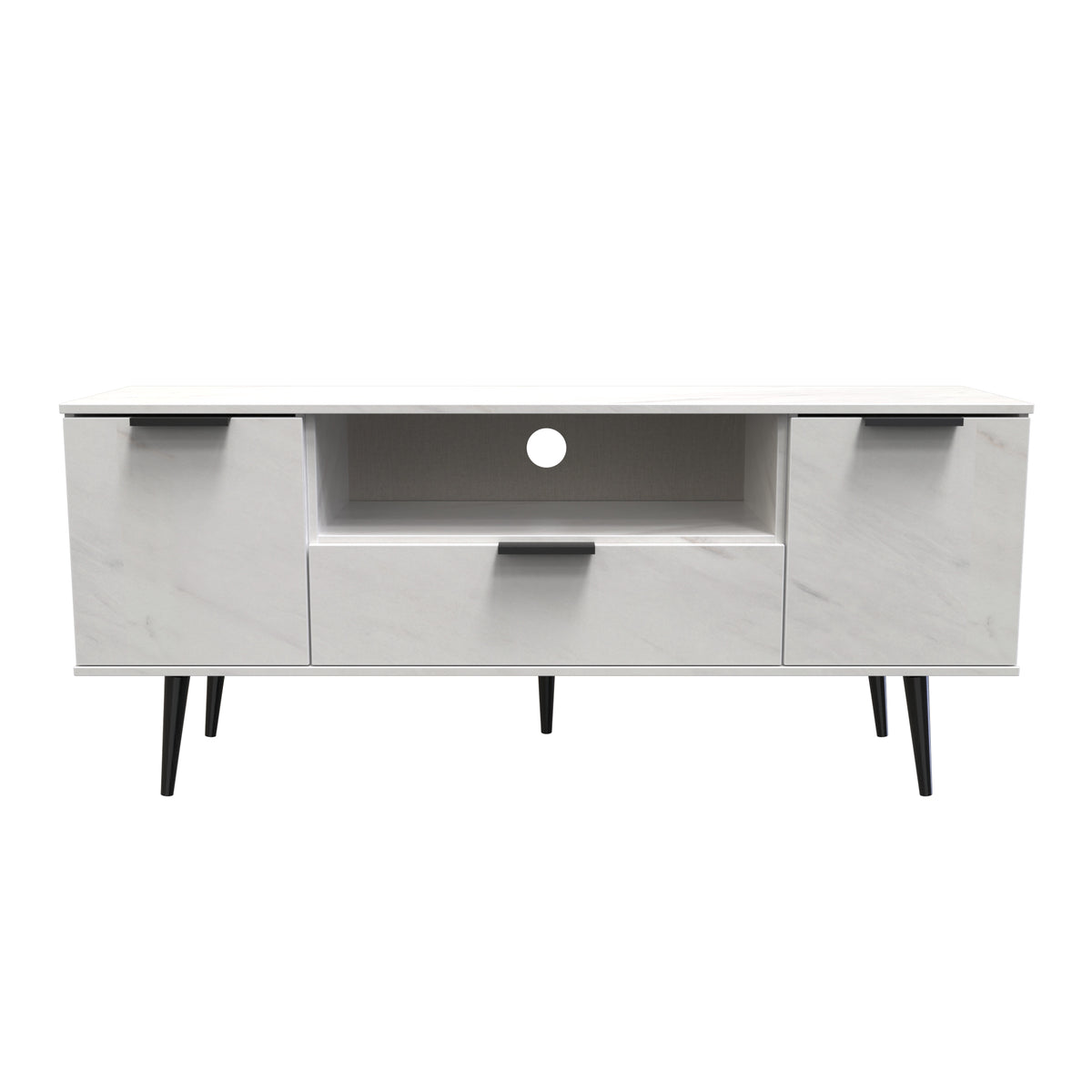 Hong Kong (Black Legs) 2 Door 1 Drawer Wide TV Unit