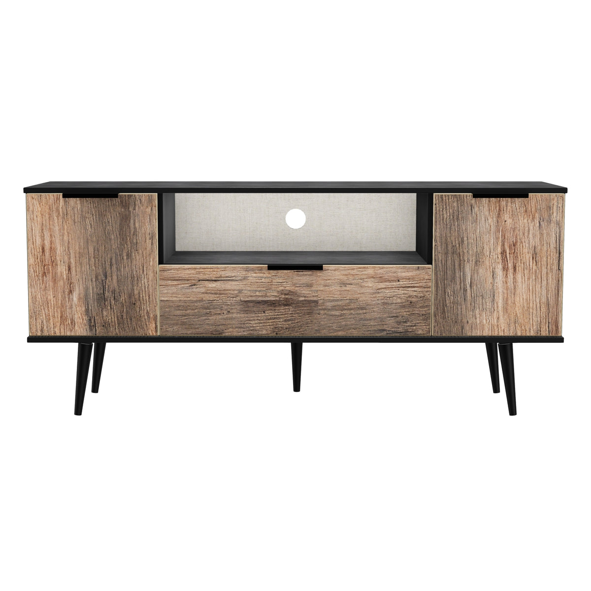 Hong Kong (Black Legs) 2 Door 1 Drawer Wide TV Unit
