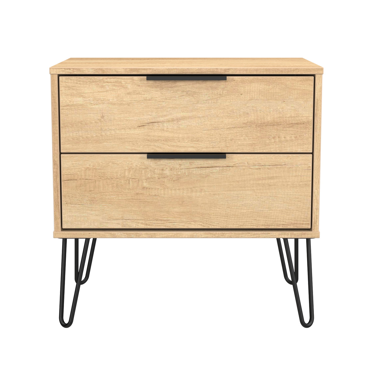 Hong Kong (Black Hairpin Legs) 2 Drawer Midi Chest