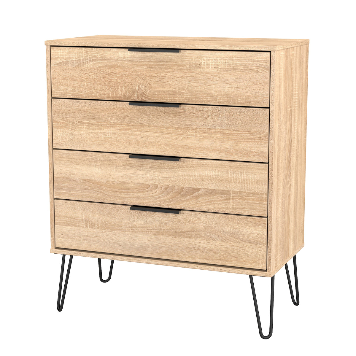 Hong Kong (Black Hairpin Legs) 4 Drawer Chest
