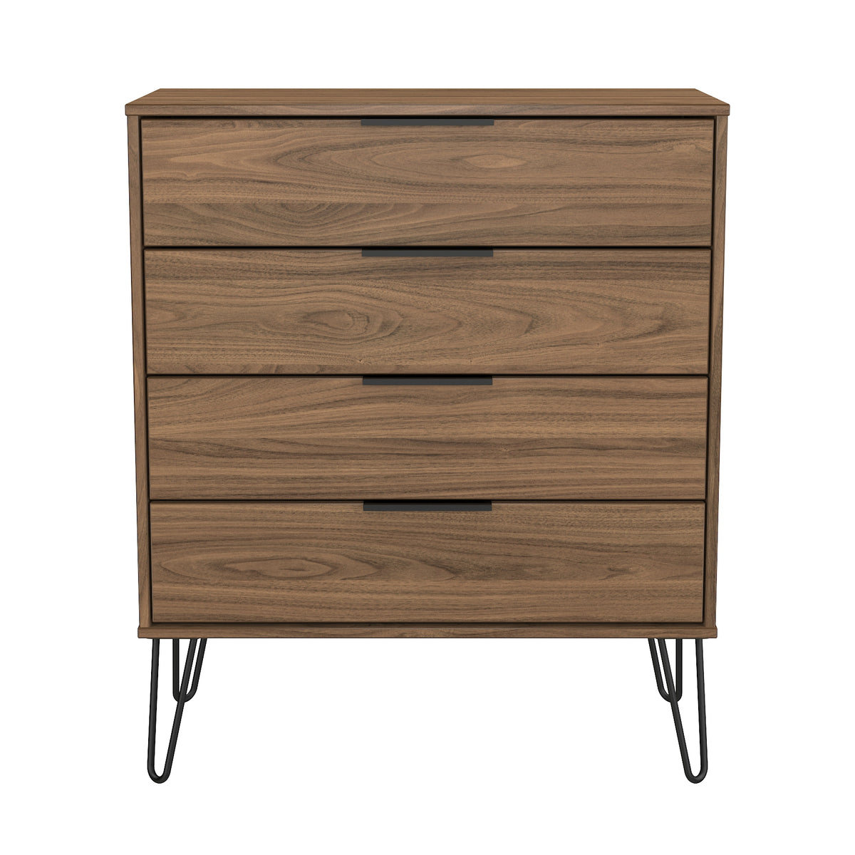 Hong Kong (Black Hairpin Legs) 4 Drawer Chest