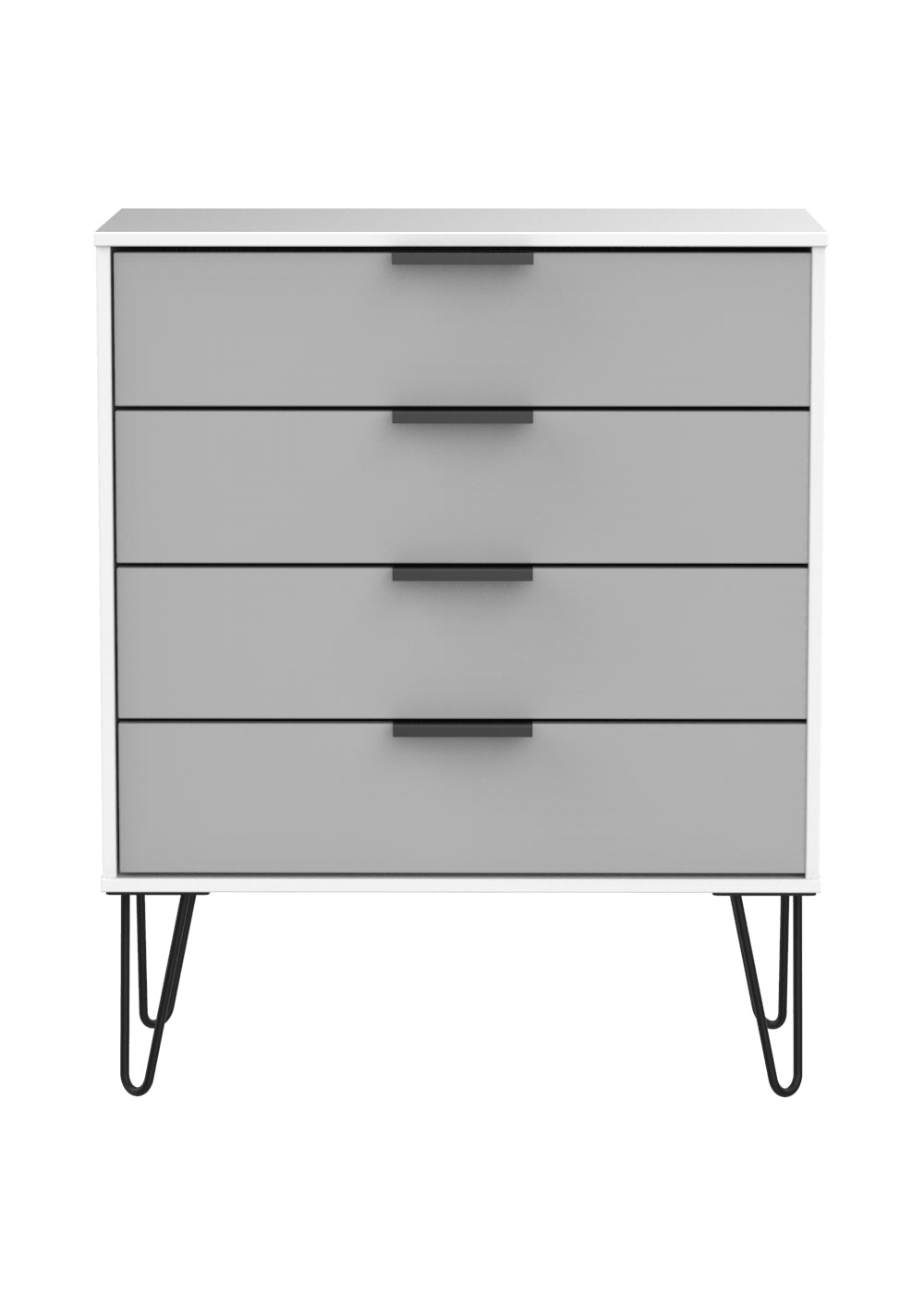 Hong Kong (Black Hairpin Legs) 4 Drawer Chest