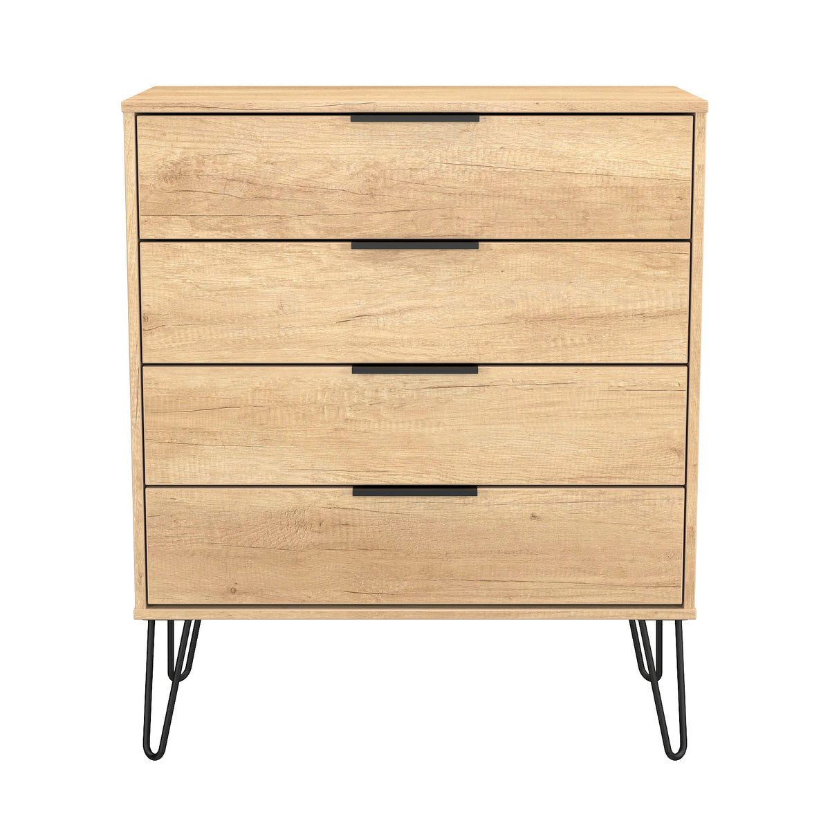 Hong Kong (Black Hairpin Legs) 4 Drawer Chest