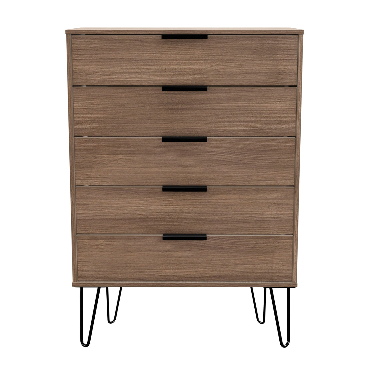 Hong Kong (Black Hairpin Legs) 5 Drawer Chest