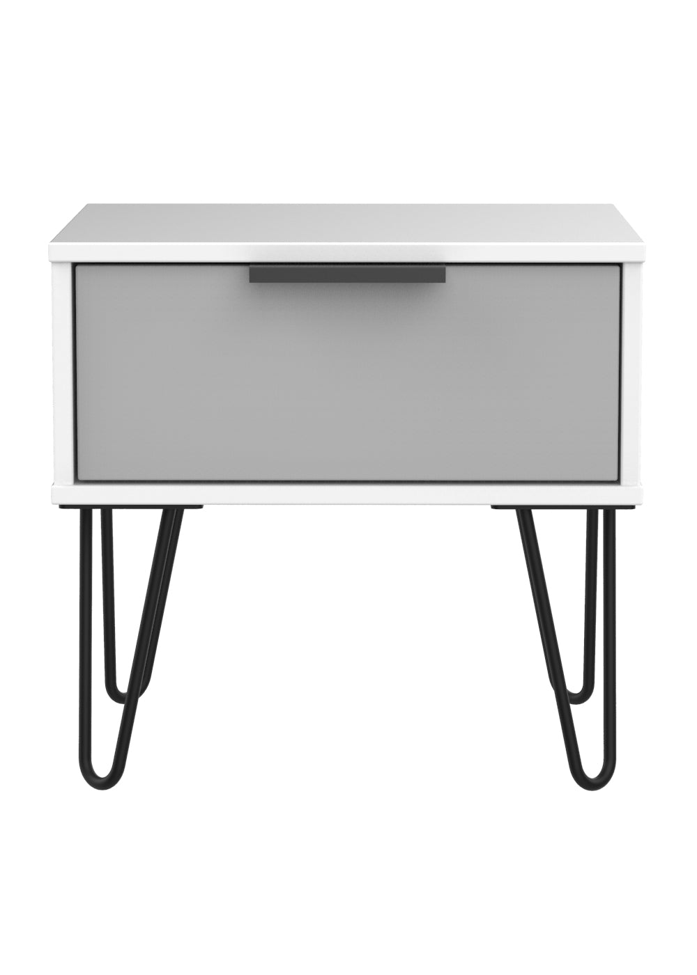 Hong Kong (Black Hairpin Legs) 1 Drawer Bedside Cabinet with Legs