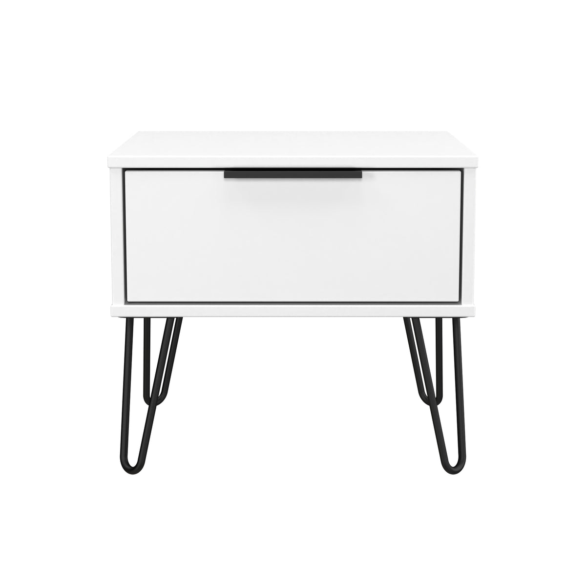 Hong Kong (Black Hairpin Legs) 1 Drawer Bedside Cabinet with Legs