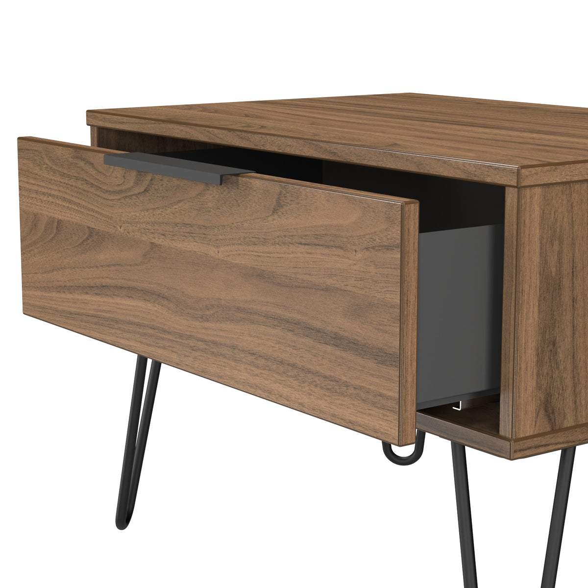 Hong Kong (Black Hairpin Legs) 1 Drawer Midi Chest with Legs