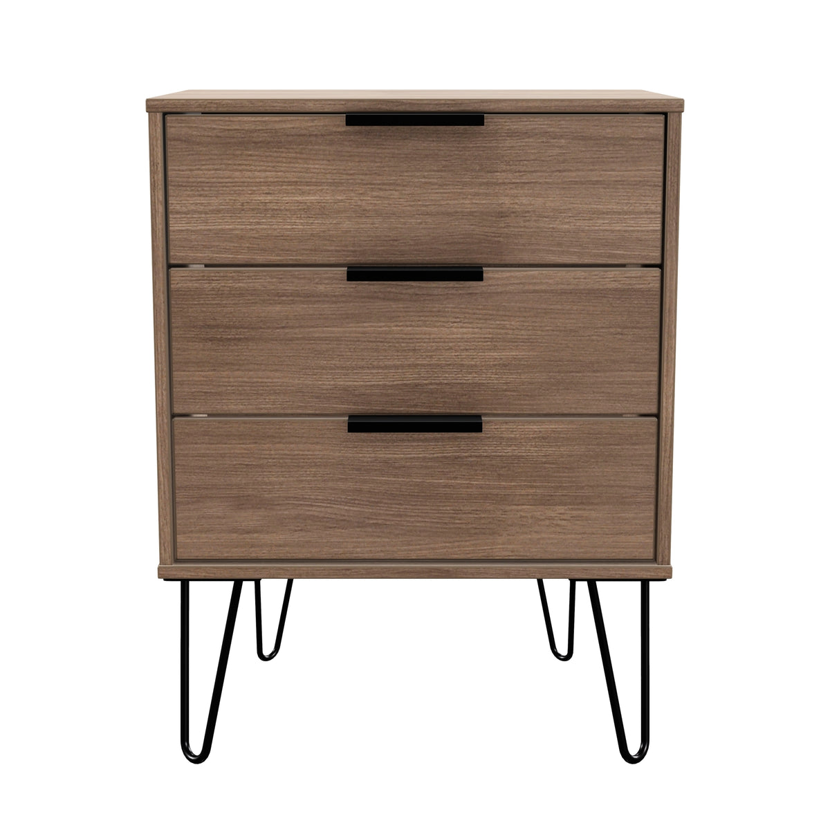 Hong Kong (Black Hairpin Legs) 3 Drawer Midi Chest with Legs
