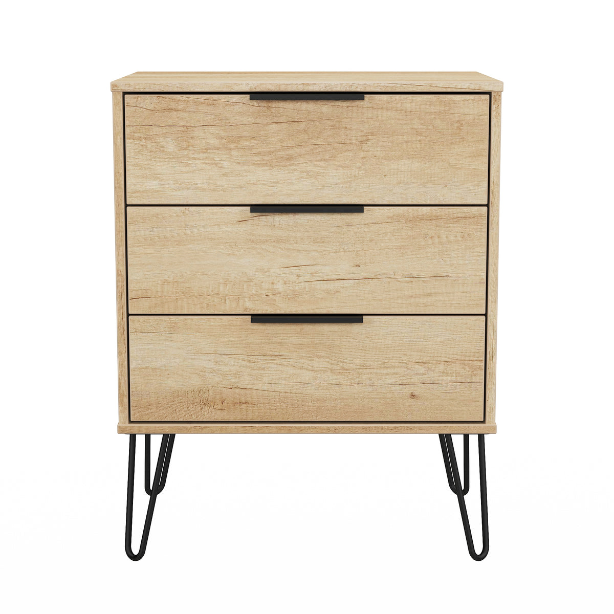 Hong Kong (Black Hairpin Legs) 3 Drawer Midi Chest with Legs