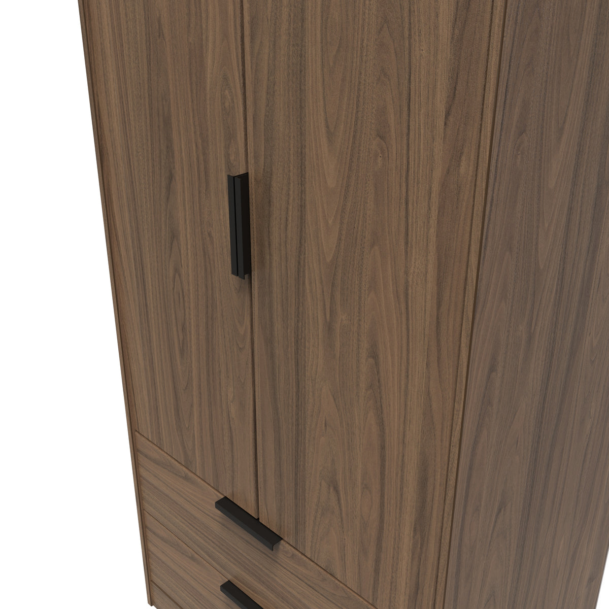 Hong Kong (Black Hairpin Legs) Tall 2 Drawer Wardrobe