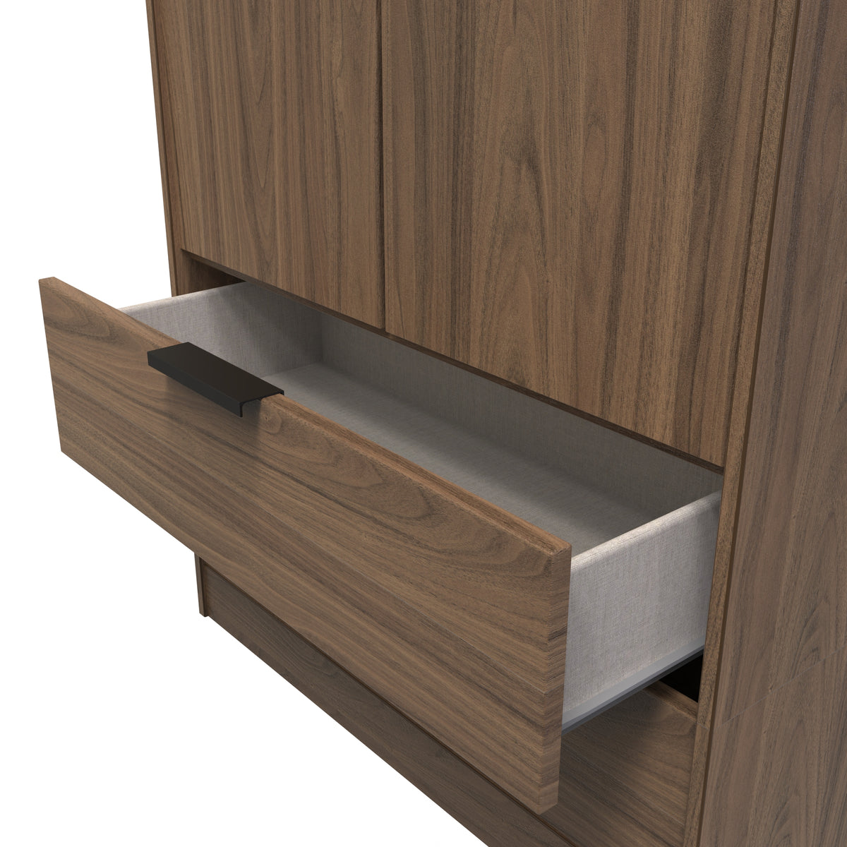 Hong Kong (Black Hairpin Legs) Tall 2 Drawer Wardrobe