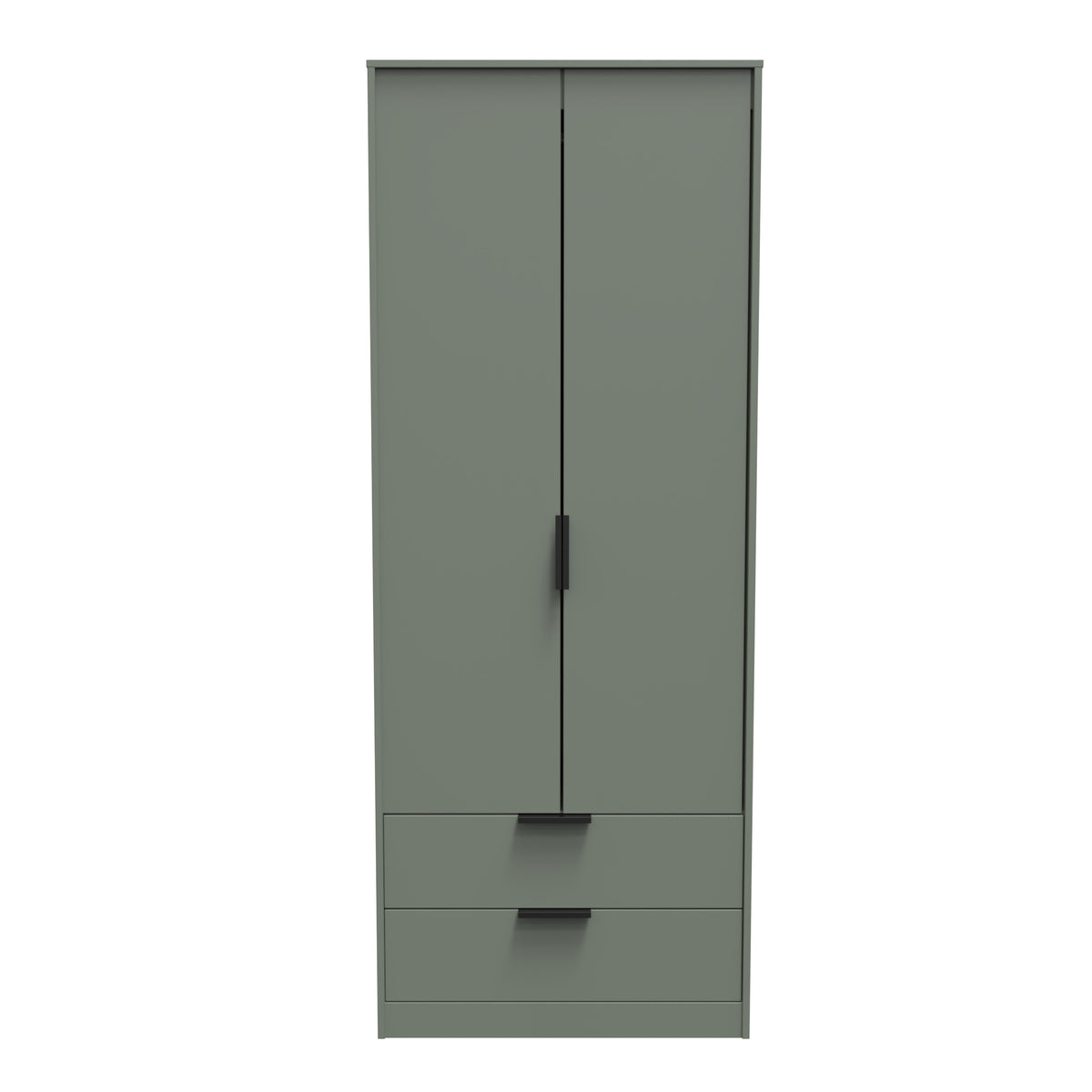 Hong Kong (Black Hairpin Legs) Tall 2 Drawer Wardrobe