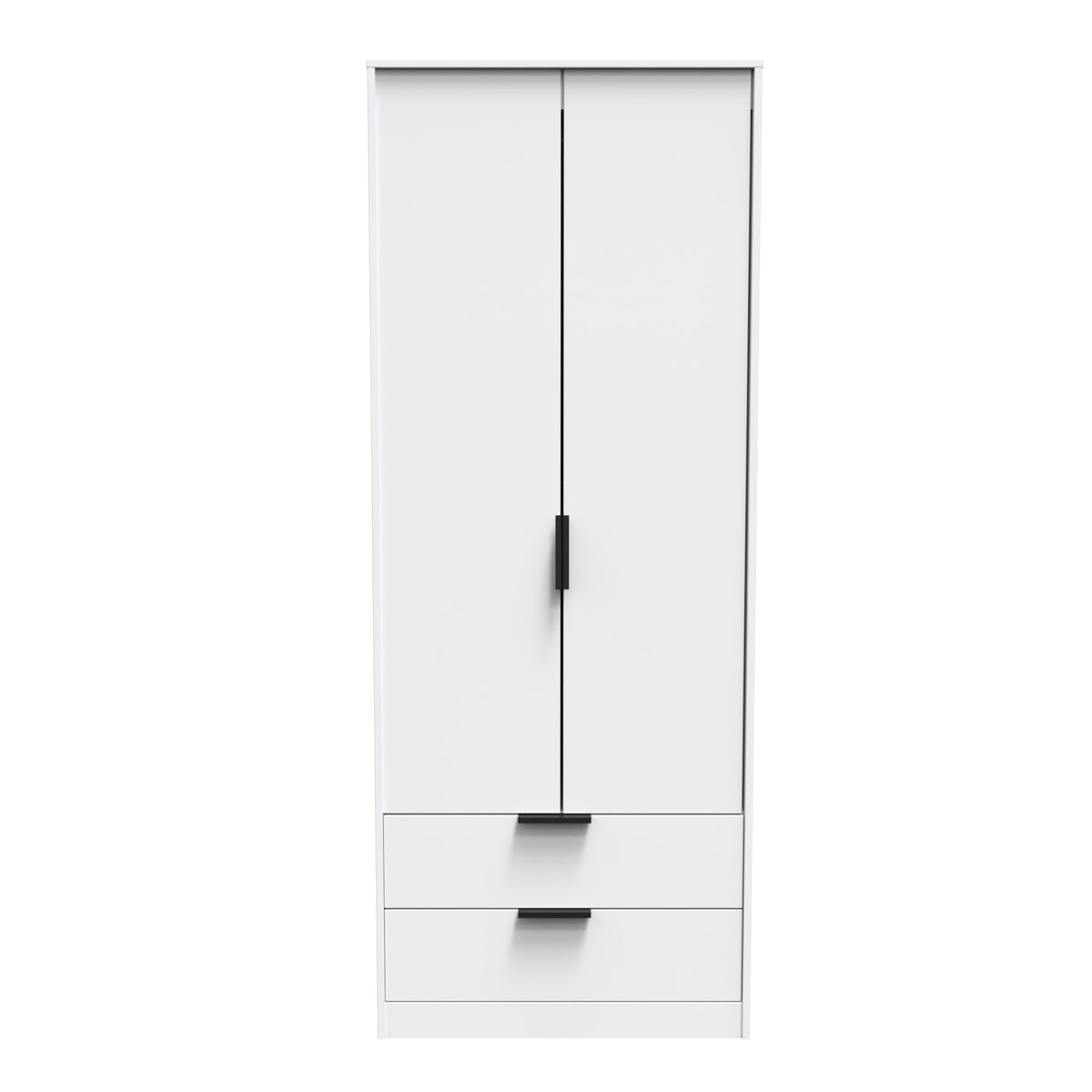 Hong Kong (Black Hairpin Legs) Tall 2 Drawer Wardrobe
