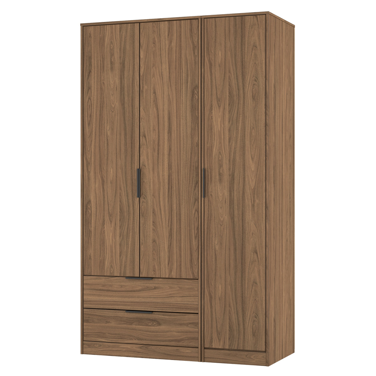 Hong Kong (Black Hairpin Legs) Tall Triple 2 Drawer Wardrobe