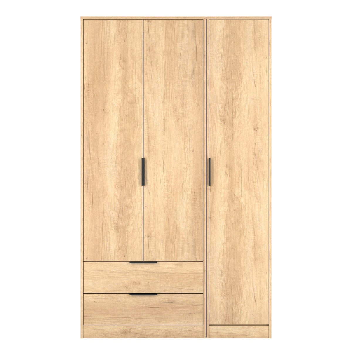 Hong Kong (Black Hairpin Legs) Tall Triple 2 Drawer Wardrobe