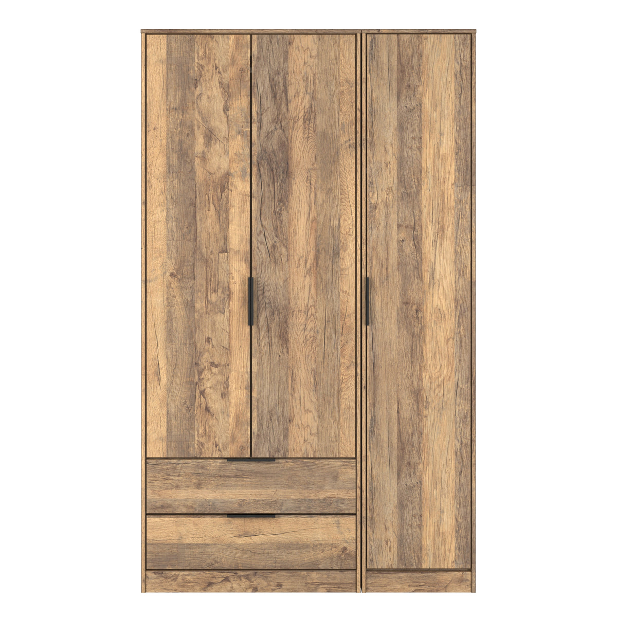 Hong Kong (Black Hairpin Legs) Tall Triple 2 Drawer Wardrobe