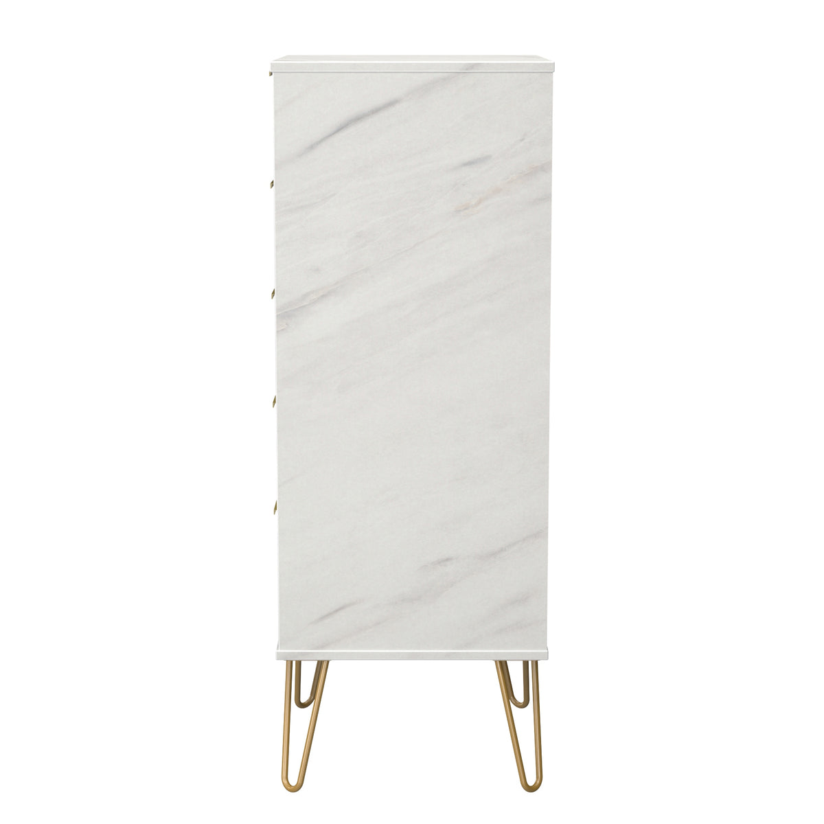 Hong Kong (Gold Hairpin Legs) 5 Drawer Bedside Cabinet