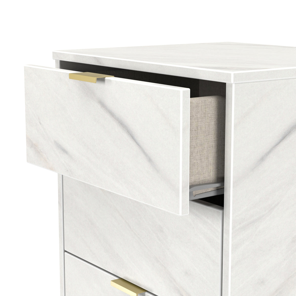 Hong Kong (Gold Hairpin Legs) 5 Drawer Bedside Cabinet