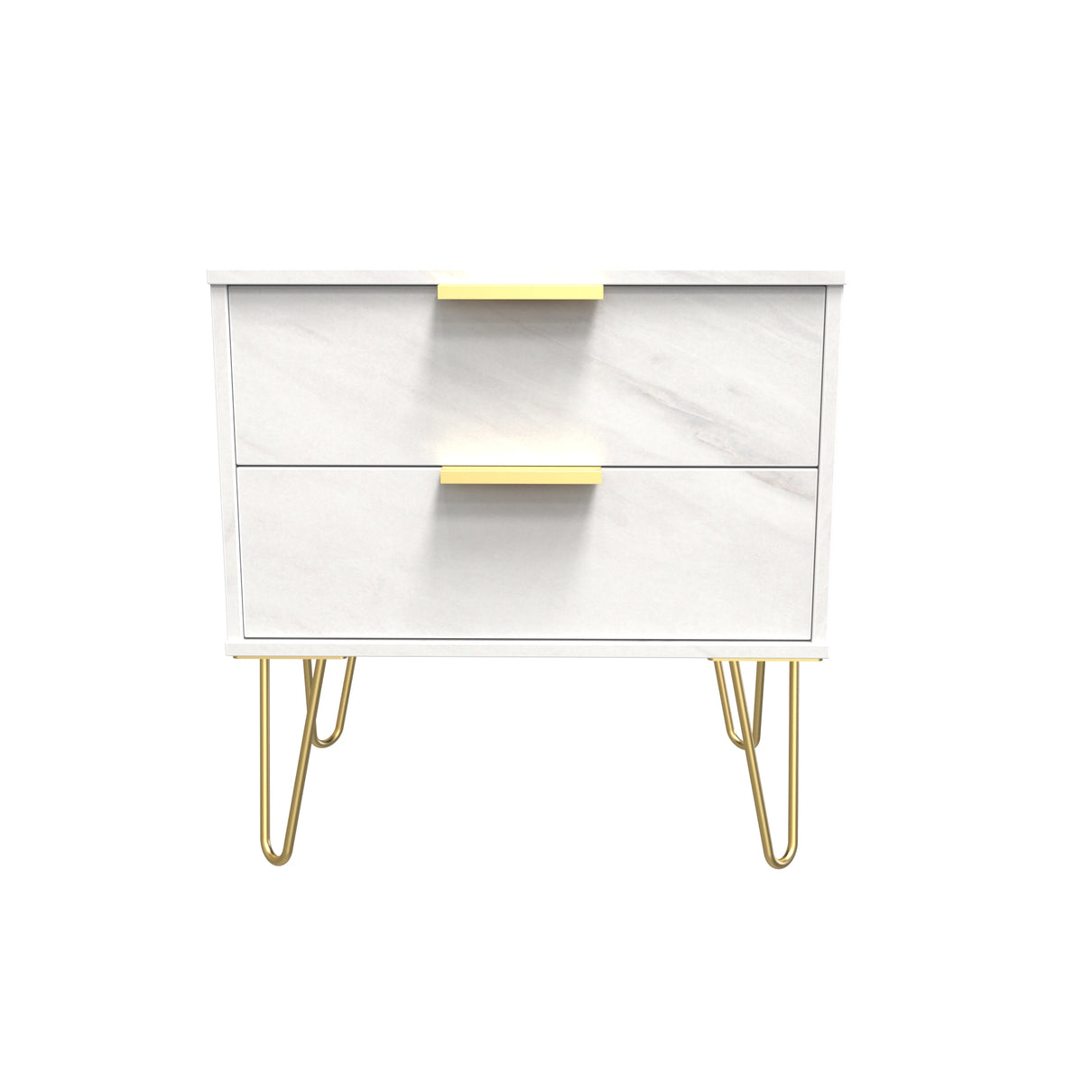 Hong Kong (Gold Hairpin Legs) 2 Drawer Midi Chest