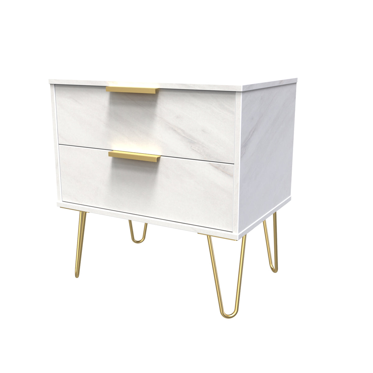 Hong Kong (Gold Hairpin Legs) 2 Drawer Midi Chest
