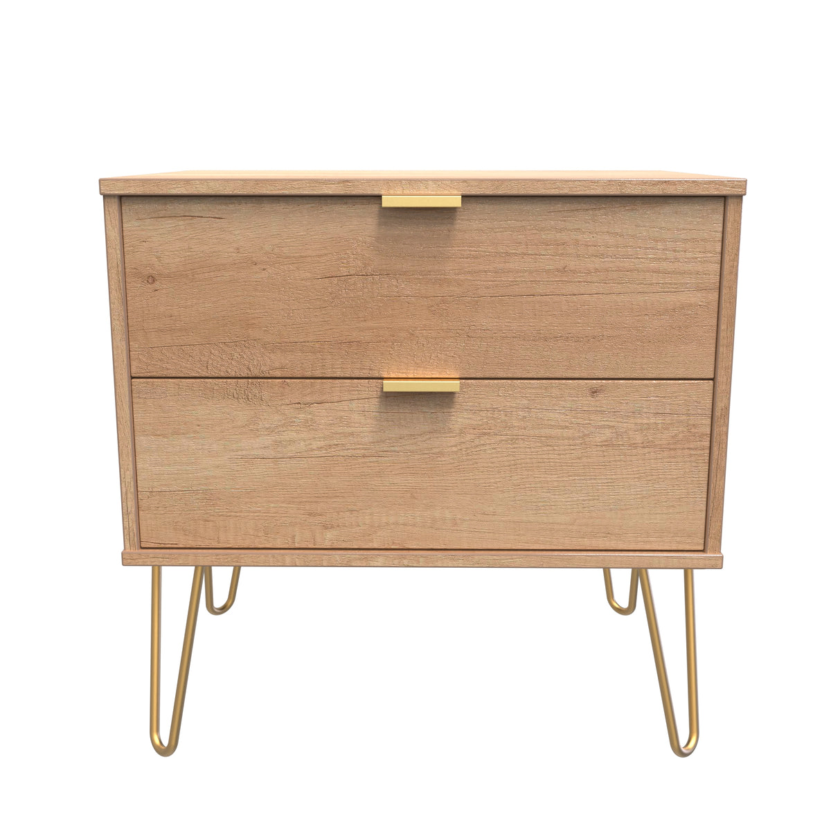 Hong Kong (Gold Hairpin Legs) 2 Drawer Midi Chest