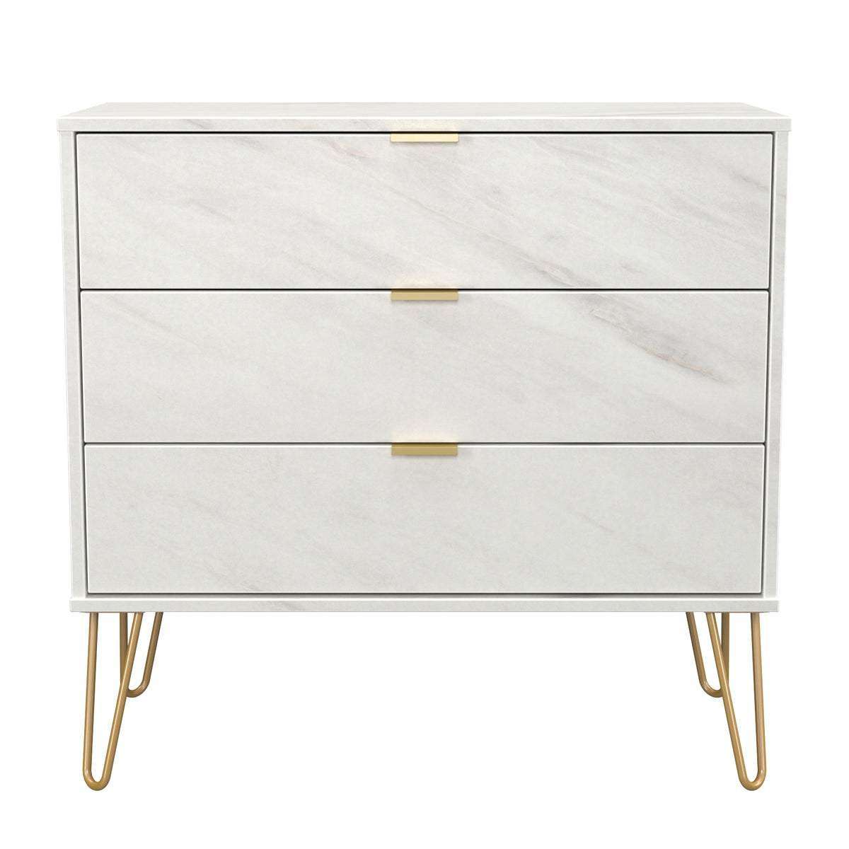 Hong Kong (Gold Hairpin Legs) 3 Drawer Chest